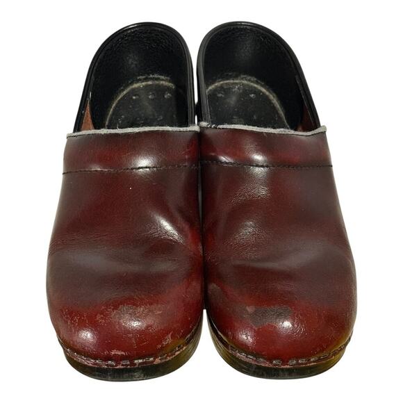 Dansko Professional Leather Clogs Women's 8.5/9 Oxblood Red Comfort Work Shoes - Picture 4 of 6